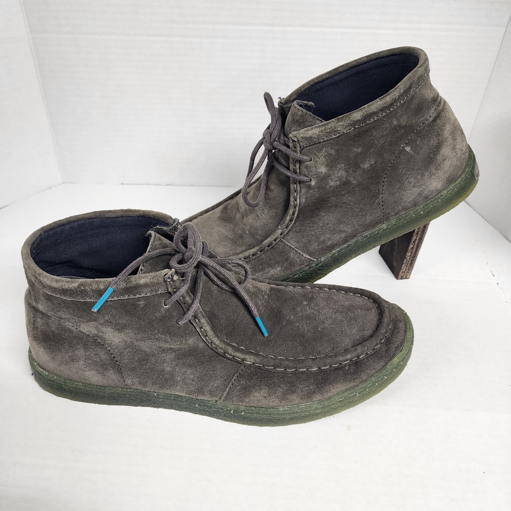 Unique Hush Puppies Aquaice Wallaboot Mens Suede Lace-Up Boot Green Sole Chukka